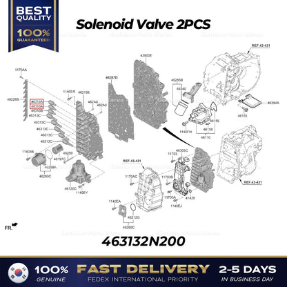 Genuine Solenoid Valve 2PCS 463132N200 for Hyundai Elantra N Kona N Kia K5