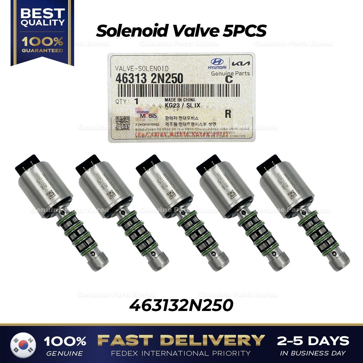 Genuine Solenoid Valve 5PCS 463132N250 for Hyundai Elantra N Kona N Kia K5