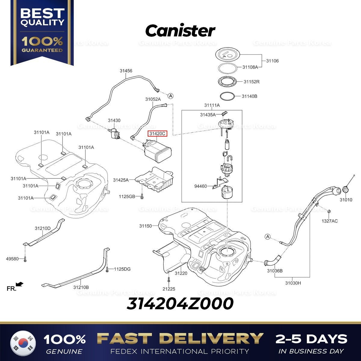 Genuine Canister 314204Z000 for Hyundai Santa Fe Sport Kia Sorento