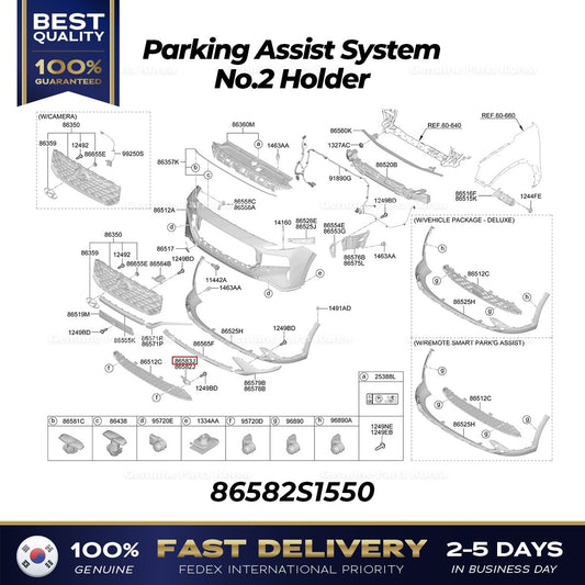 Genuine Parking Assist System No.2 Holder 86582S1550 for Santa Fe Hybrid
