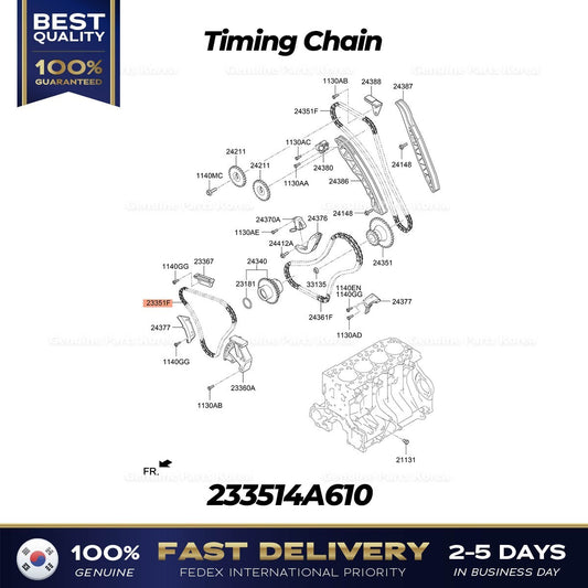 Genuine Timing Chain 233514A610 for Hyundai Grand Starex
