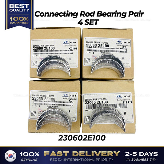 Genuine Connecting Rod Bearing Pair 4 SET 230602E100 for Hyundai Kona Kia Soul