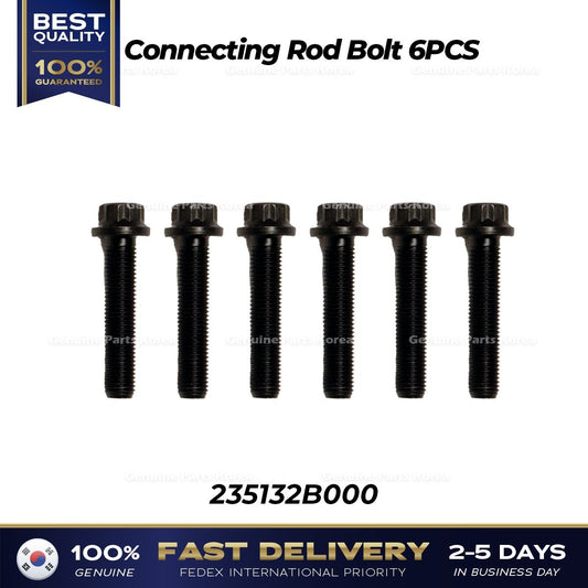 Genuine Connecting Rod Bolt 6PCS 235132B000 for Hyundai Accent Elantra