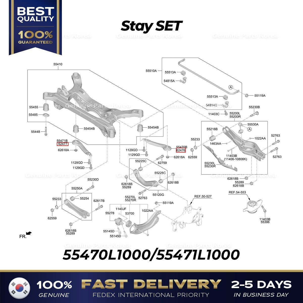 Genuine Stay SET 55470L1000 55471L1000 for Hyundai Sonata Kia K5