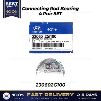 Genuine Connecting Rod Bearing 4 Pair SET 230602G100 for Hyundai Sonata Tucson