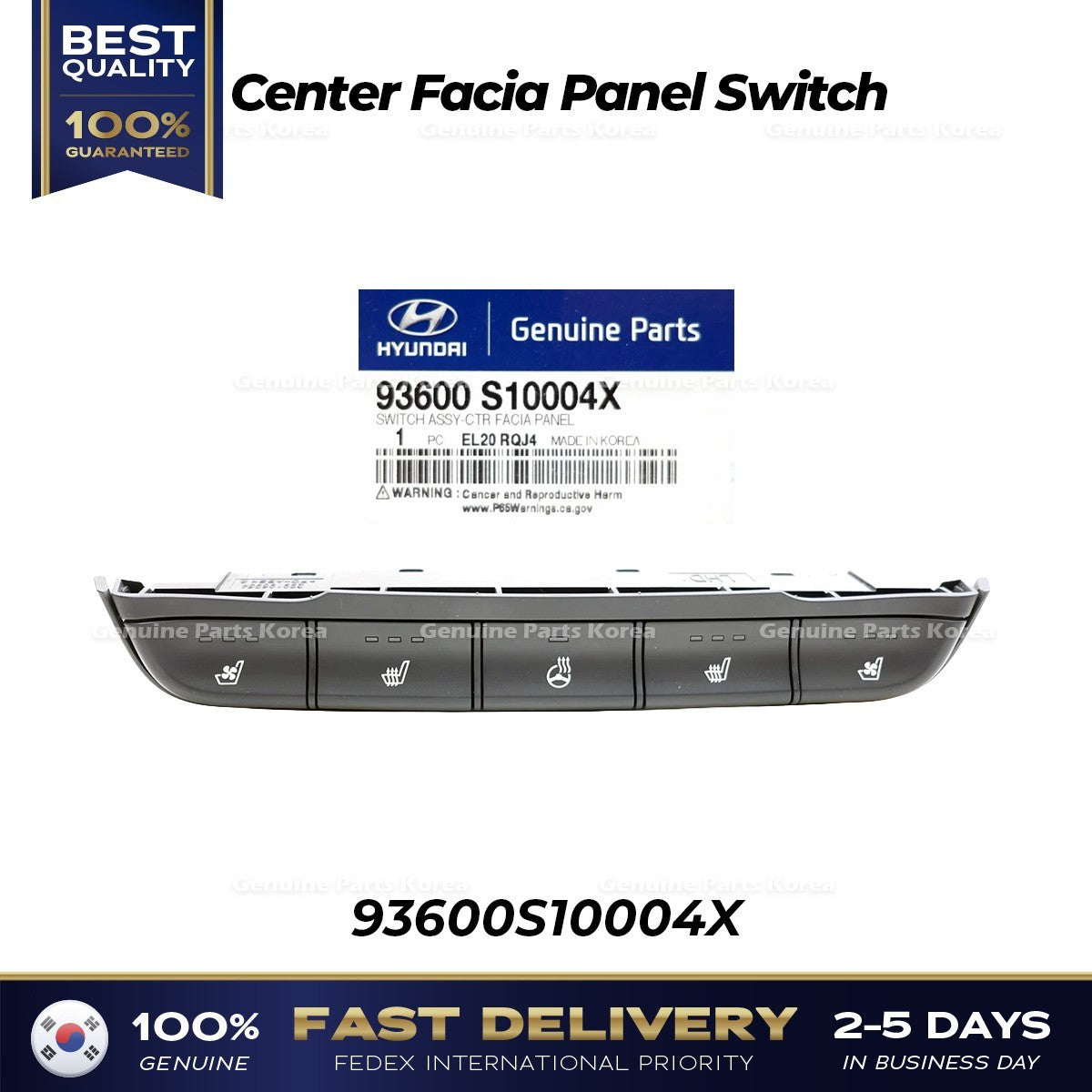 Genuine Center Facia Panel Switch 93600S10004X for Hyundai Santa Fe