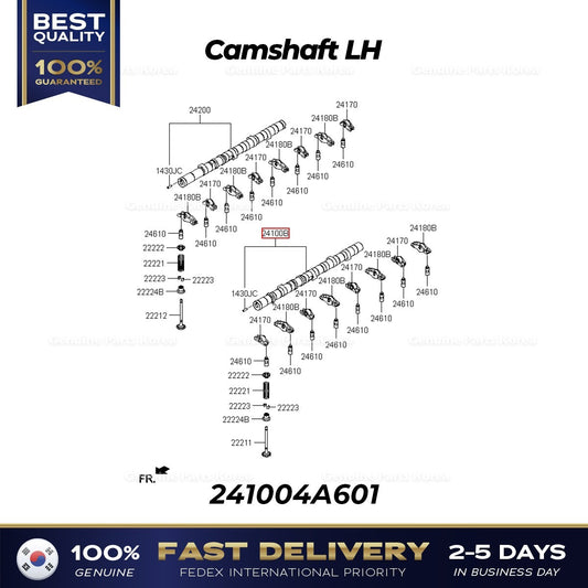Genuine Camshaft LH 241004A601 for Hyundai H350