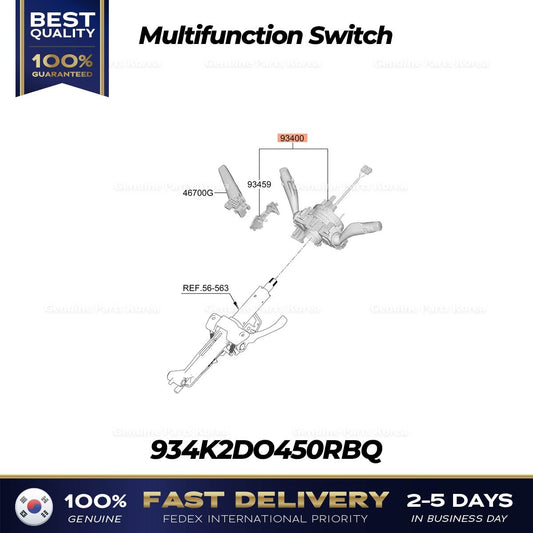 Genuine Multifunction Switch 934K2DO450RBQ for Kia EV6
