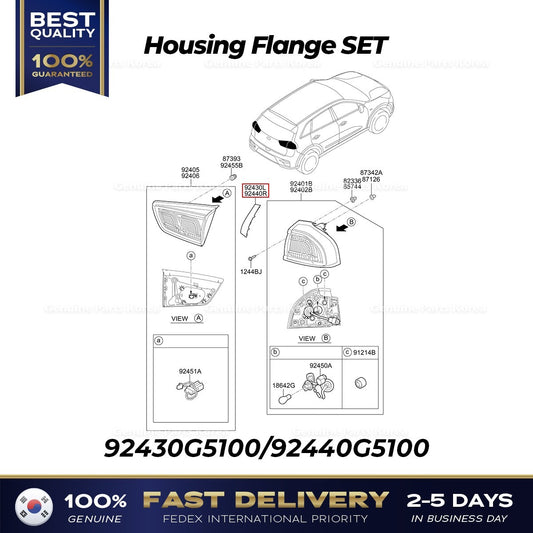 Genuine Housing Flange SET 92430G5100 92440G5100 for Kia Niro