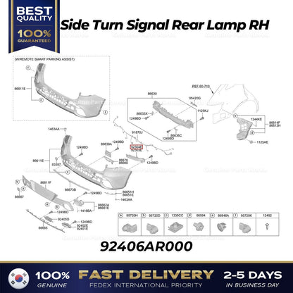 Genuine Side Turn Signal Rear Lamp RH 92406AR000 for Hyundai Genesis GV70