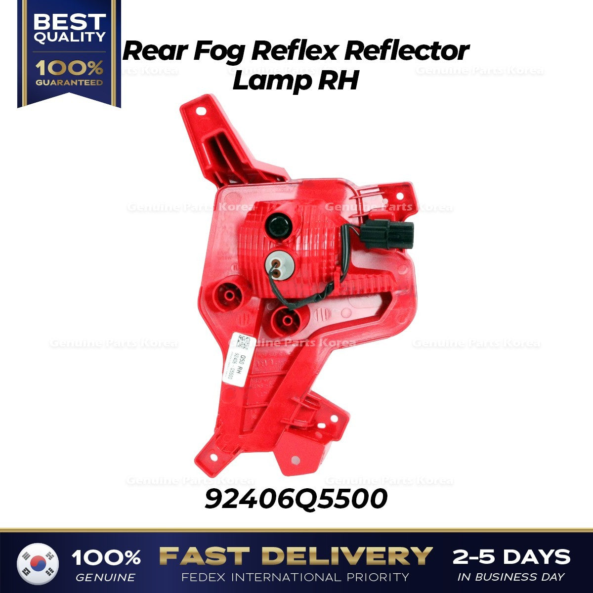 Genuine Rear Fog Reflex Reflector Lamp RH 92406Q5500 for Kia Seltos