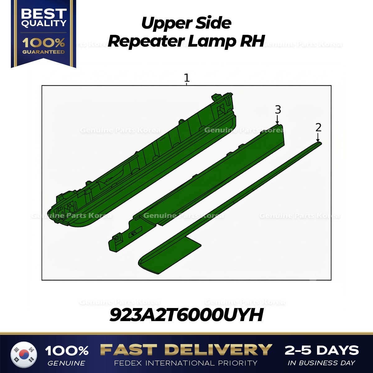 Genuine Upper Side Repeater Lamp RH 923A2T6000UYH for Hyundai Genesis G80
