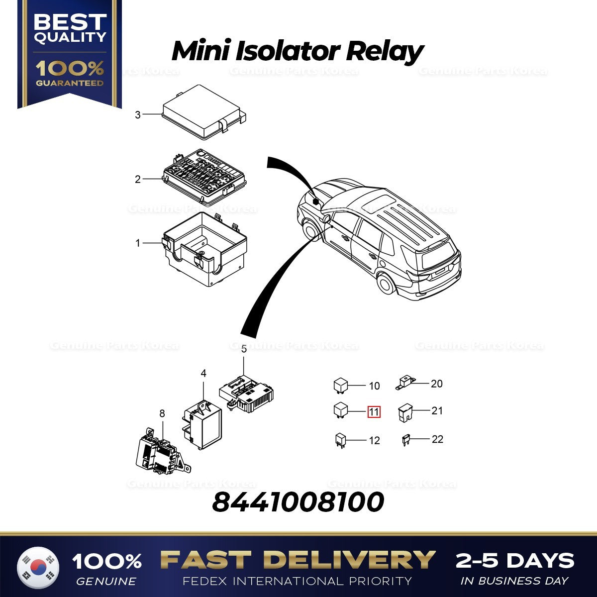 Genuine Mini Isolator Relay 8441008100 for Ssangyong Tivoli Rexton
