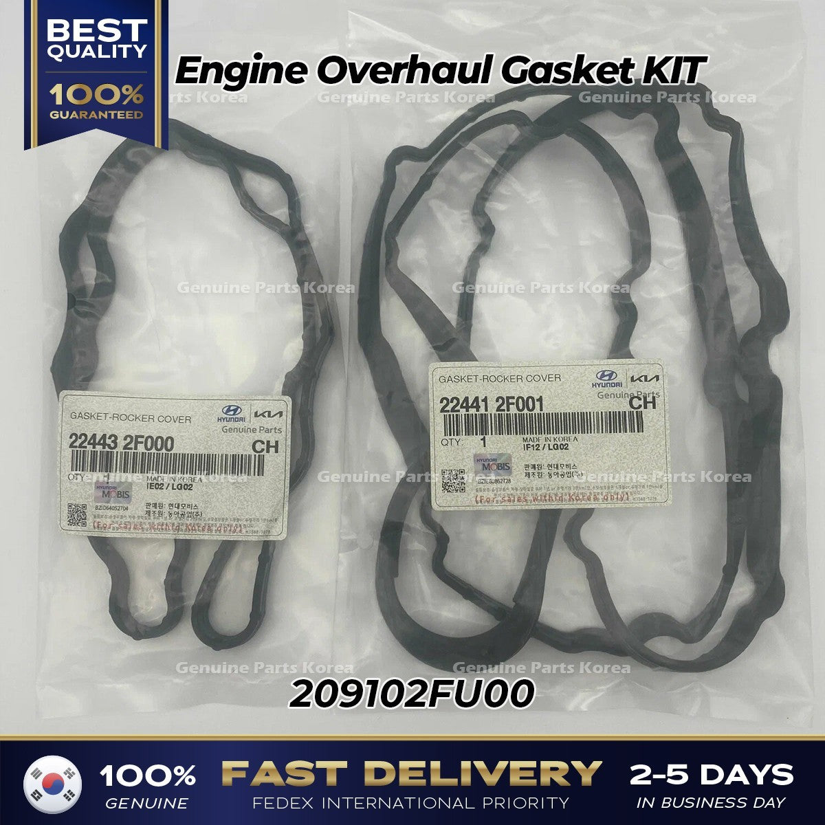 Genuine Engine Overhaul Gasket KIT 209102FU00 for Hyundai Tucson