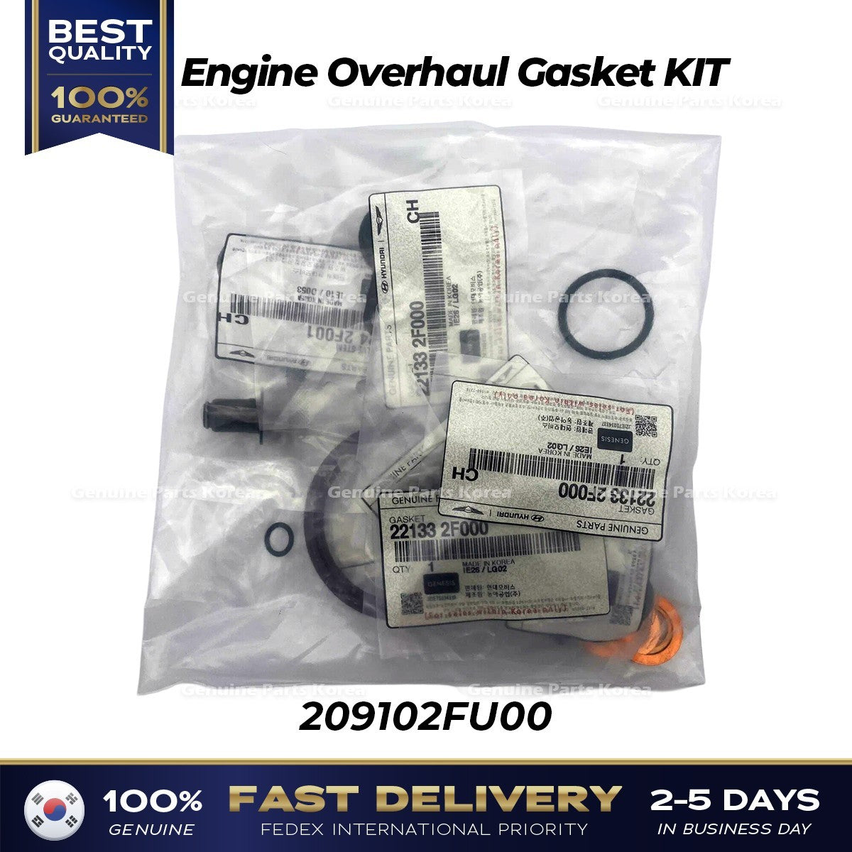 Genuine Engine Overhaul Gasket KIT 209102FU00 for Hyundai Tucson