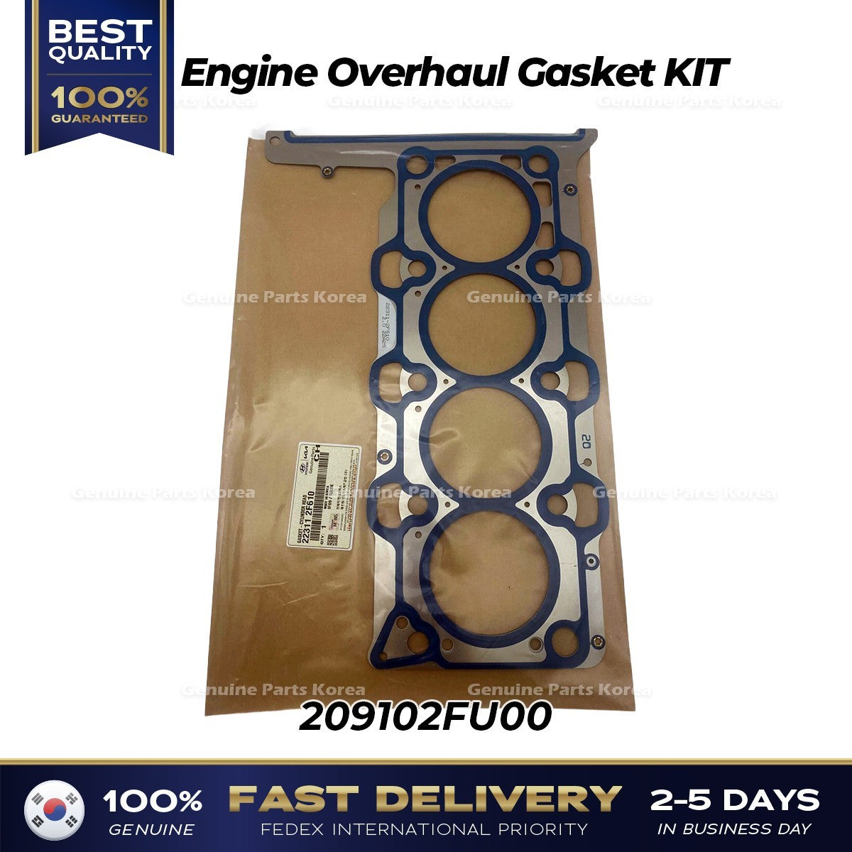 Genuine Engine Overhaul Gasket KIT 209102FU00 for Hyundai Tucson