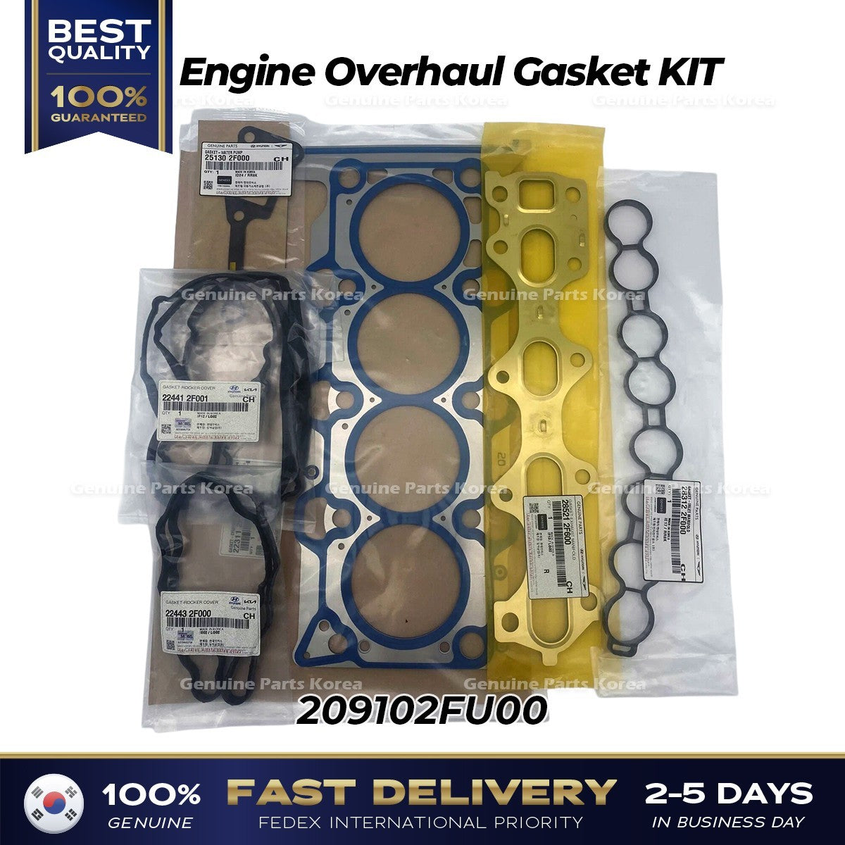 Genuine Engine Overhaul Gasket KIT 209102FU00 for Hyundai Tucson