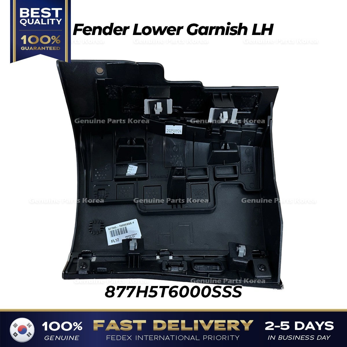 Genuine Fender Lower Garnish LH 877H5T6000SSS for Hyundai Genesis GV80
