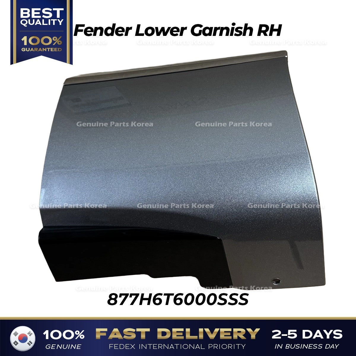 Genuine Fender Lower Garnish RH 877H6T6000SSS for Hyundai Genesis GV80