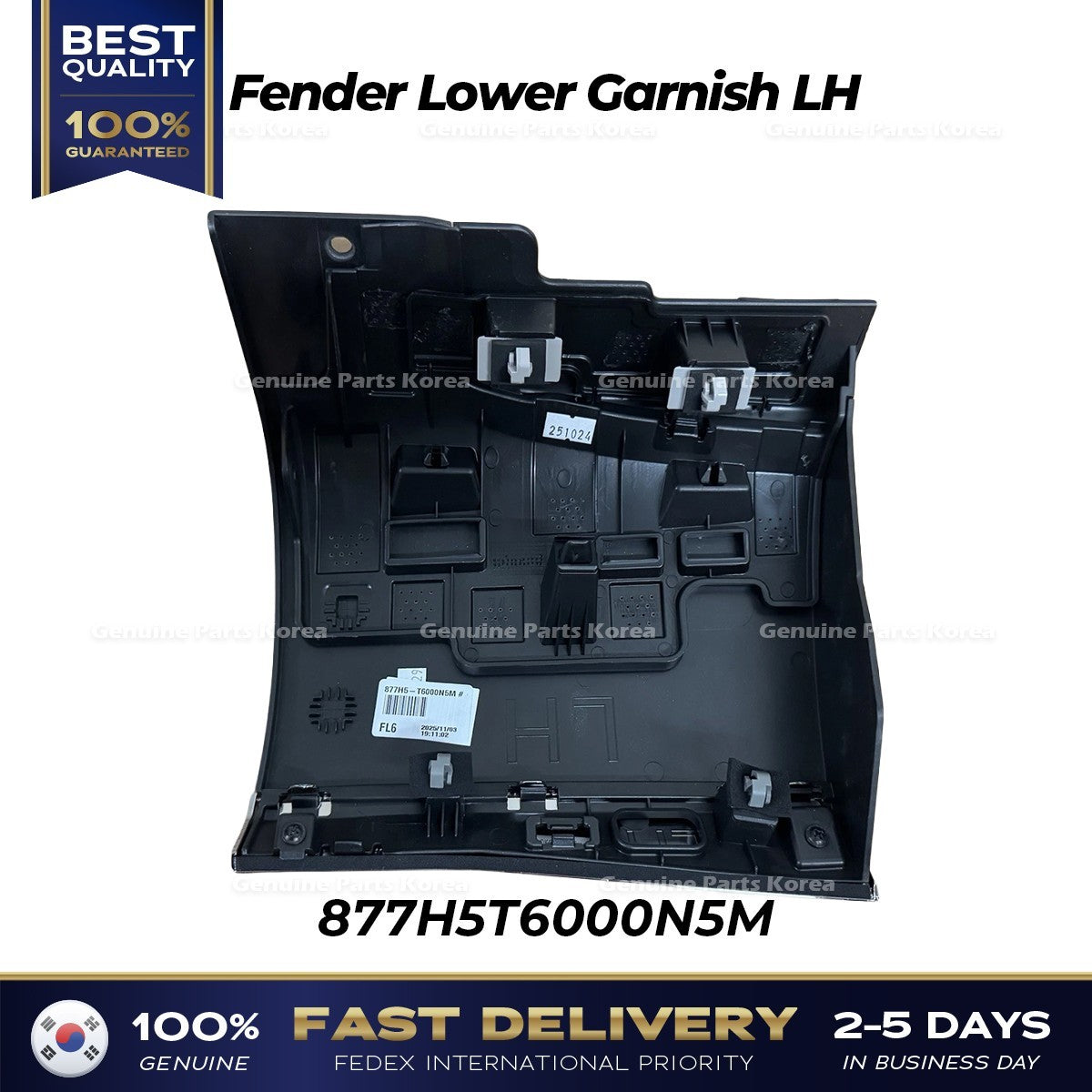 Genuine Fender Lower Garnish LH 877H5T6000N5M for Hyundai Genesis GV80
