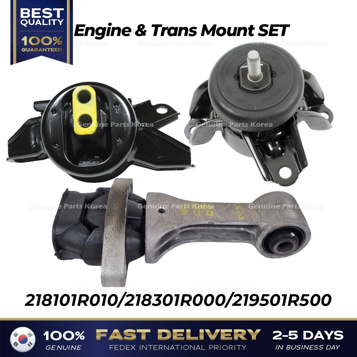 Genuine Engine & Trans Mount SET 218101R010 218301R000 219501R500 for Accent