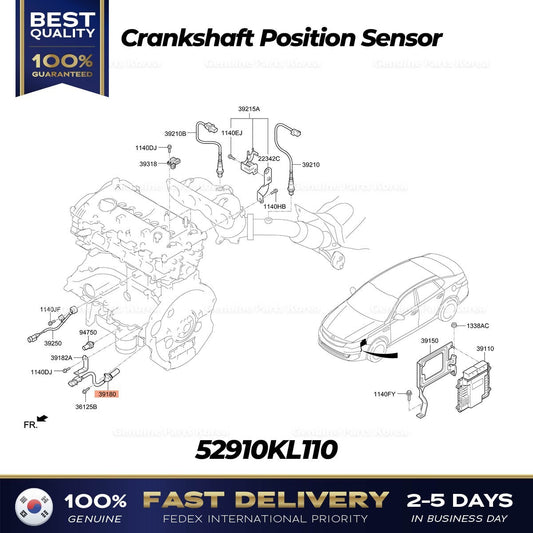 Genuine Crankshaft Position Sensor 391802E600 for Hyundai Sonata Kia Optima