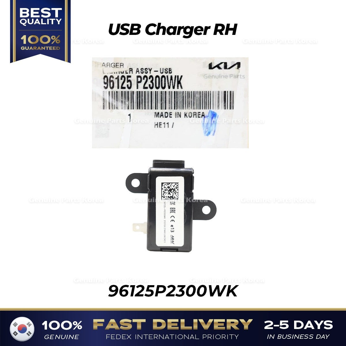 Genuine USB Charger RH 96125P2300WK for Kia Sorento Sportage