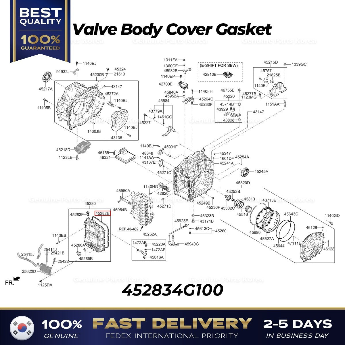 Genuine Valve Body Cover Gasket 452834G100 for Kia Cadenza Sedona