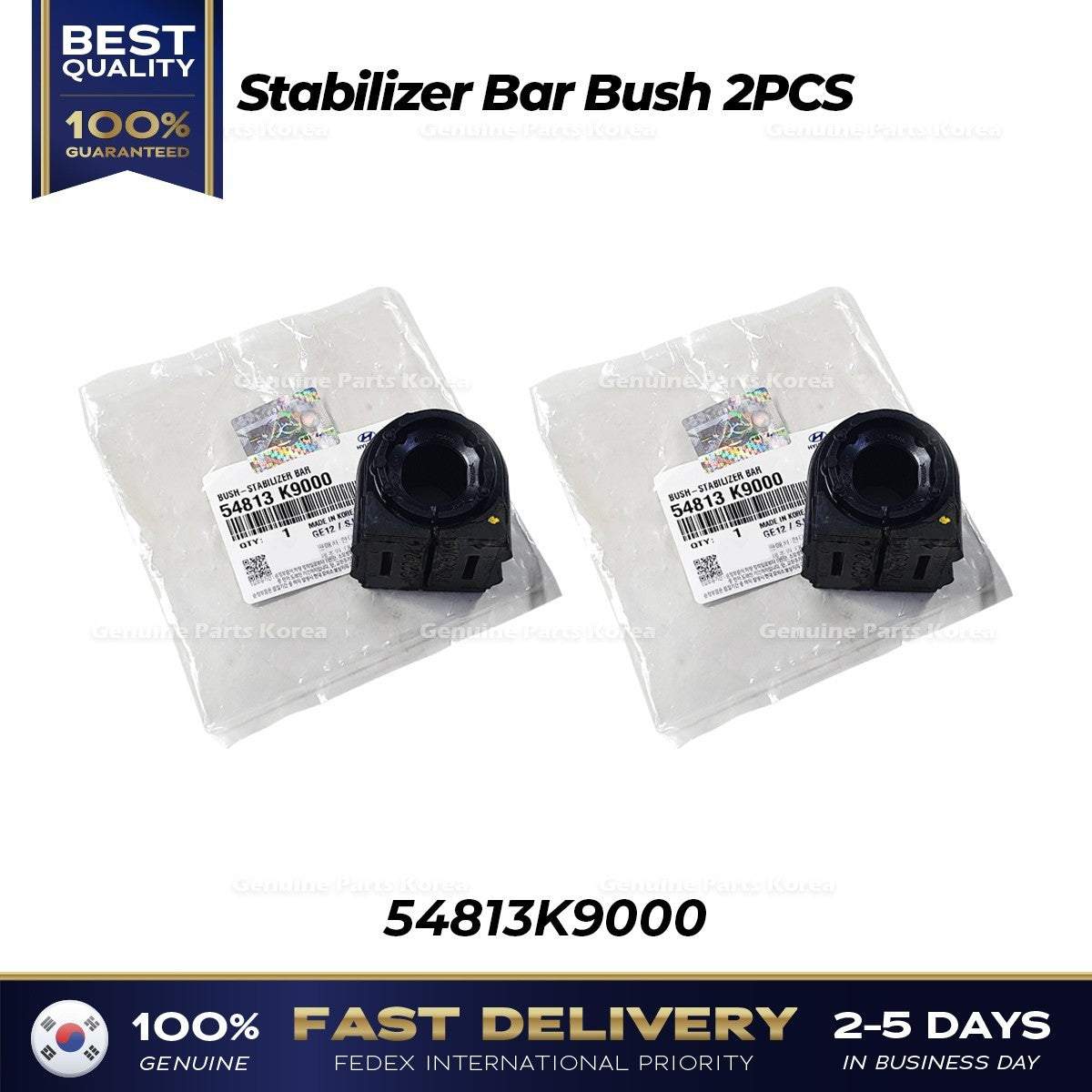 Genuine Stabilizer Bar Bush 2PCS 54813K9000 for Hyundai Kona Kia Seltos