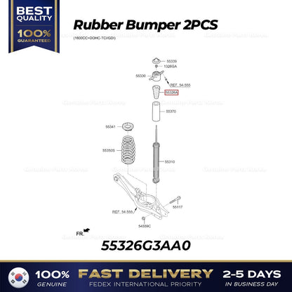 Genuine Rubber Bumper 2PCS 55326G3AA0 for Hyundai Elantra Kia Forte