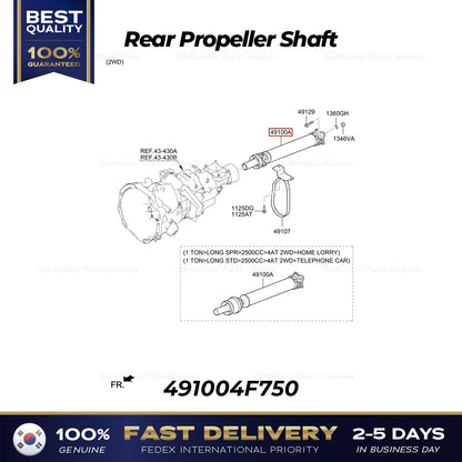 Genuine Rear Propeller Shaft 491004F750 for Hyundai Porter II
