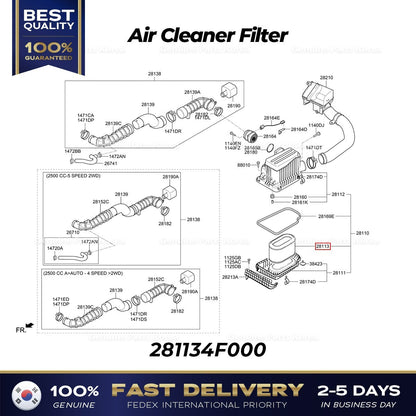 Genuine Air Cleaner Filter 281134F000 for Hyundai Porter II