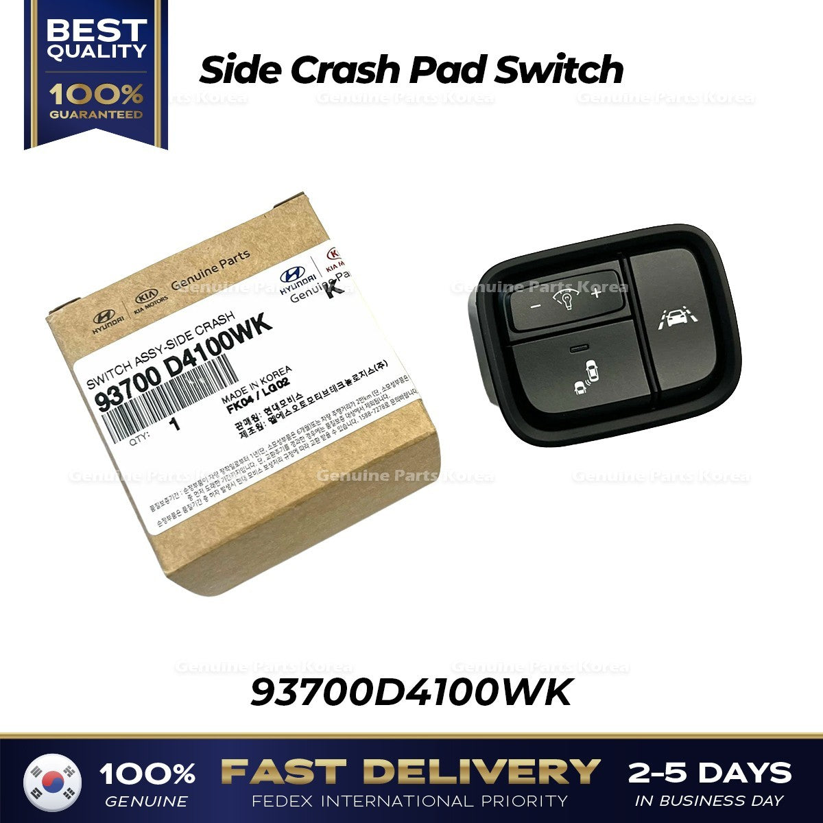 Genuine Side Crash Pad Switch 93700D4100WK for Kia Optima