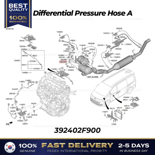 Genuine Differential Pressure Hose A 392402F900 for Hyundai Tucson Kia Sorento