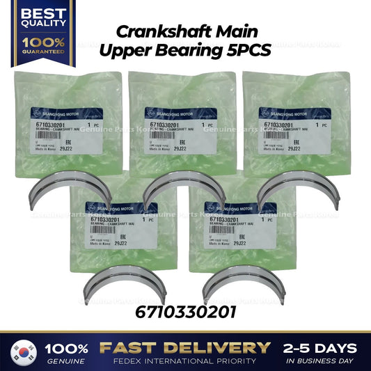 Genuine Crankshaft Main Upper Bearing 5PCS 6710330201 for Ssangyong Rexton G4