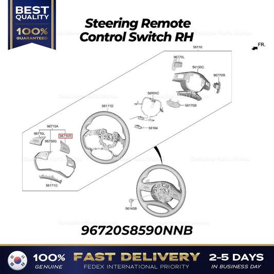 Genuine Steering Remote Control Switch RH 96720S8590NNB for Hyundai Palisade