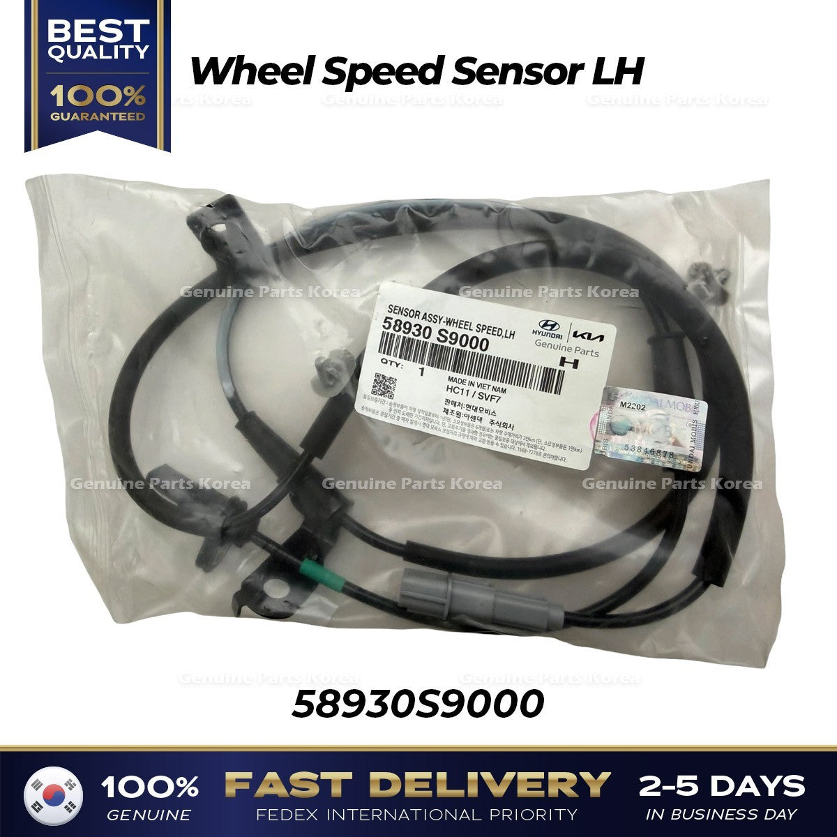 Genuine Wheel Speed Sensor LH 58930S9000 for Hyundai Palisade