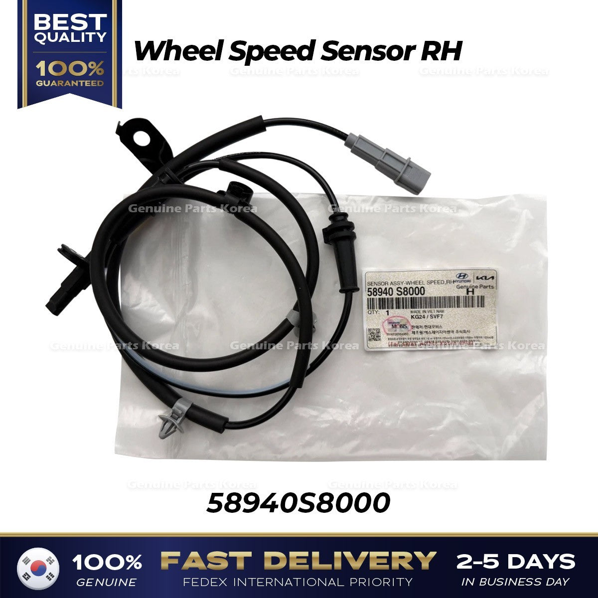 Genuine Wheel Speed Sensor RH 58940S8000 for Hyundai Palisade