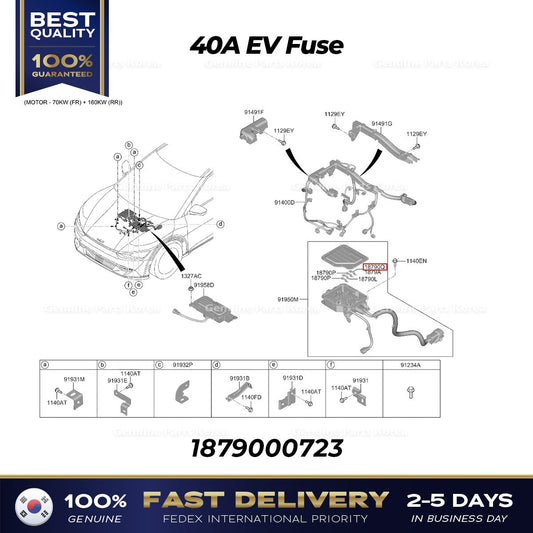 Genuine 40A EV Fuse 1879000723 for Kia EV6