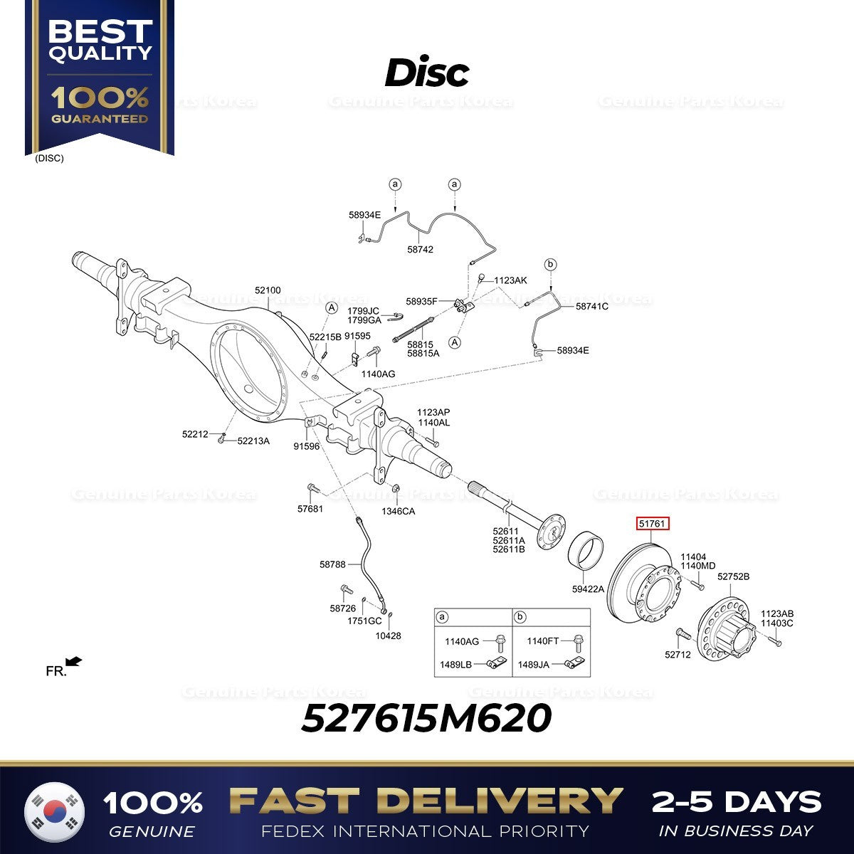 Genuine Disc 527615M620 for Hyundai Mighty