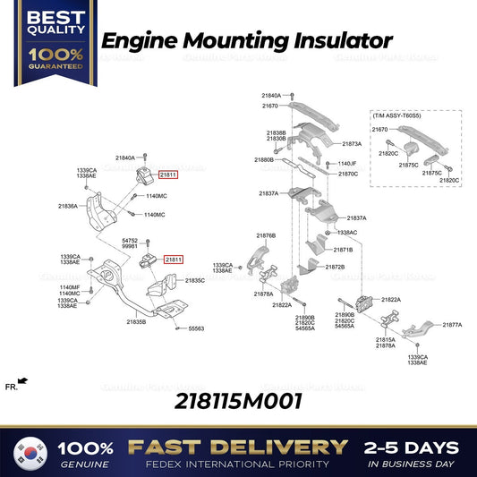 Genuine Engine Mounting Insulator 218115M001 for Hyundai Mighty
