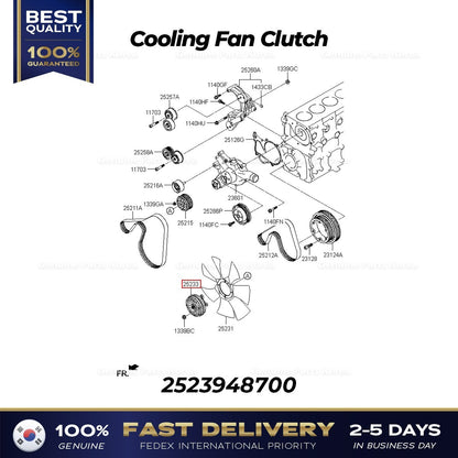 Genuine Cooling Fan Clutch 2523948700 for Hyundai Mighty