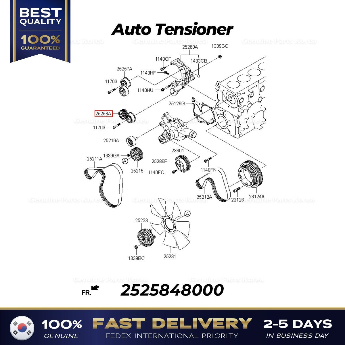 Genuine Auto Tensioner 2525848000 for Hyundai Mighty