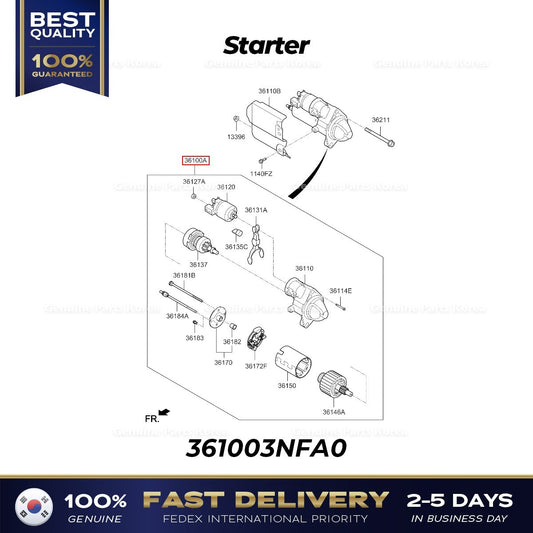 Genuine Starter 361003NFA0 for Kia Carnival