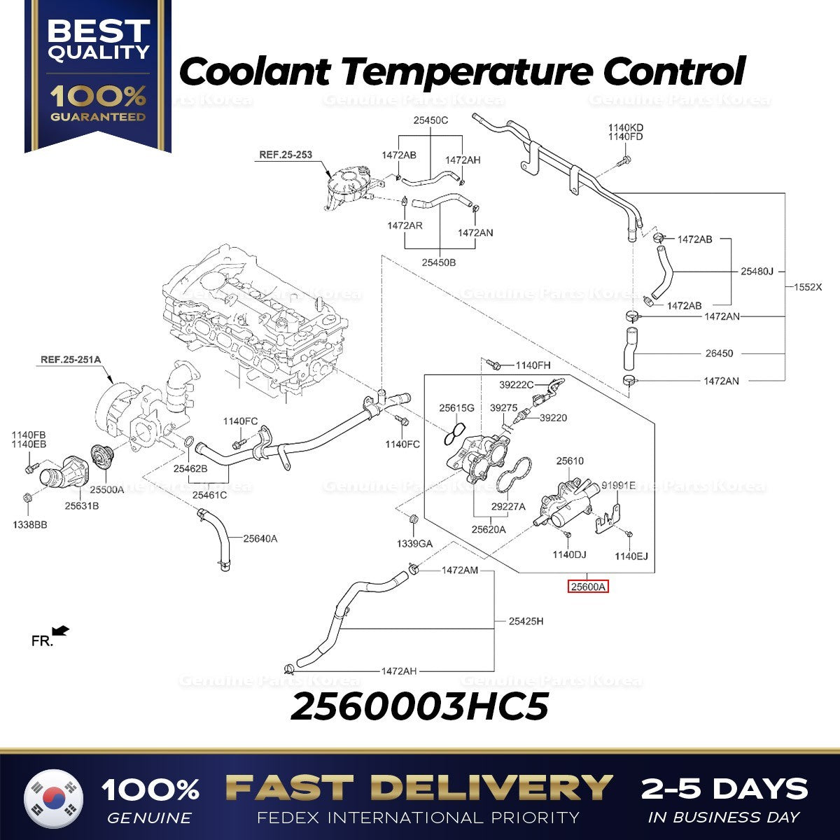 Genuine Coolant Temperature Control 2560003HC5 for Hyundai Elantra Ioniq