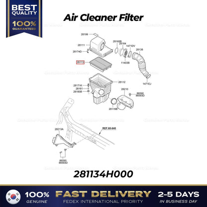 Genuine Air Cleaner Filter 281134H000 for Hyundai H1 Grand Starex