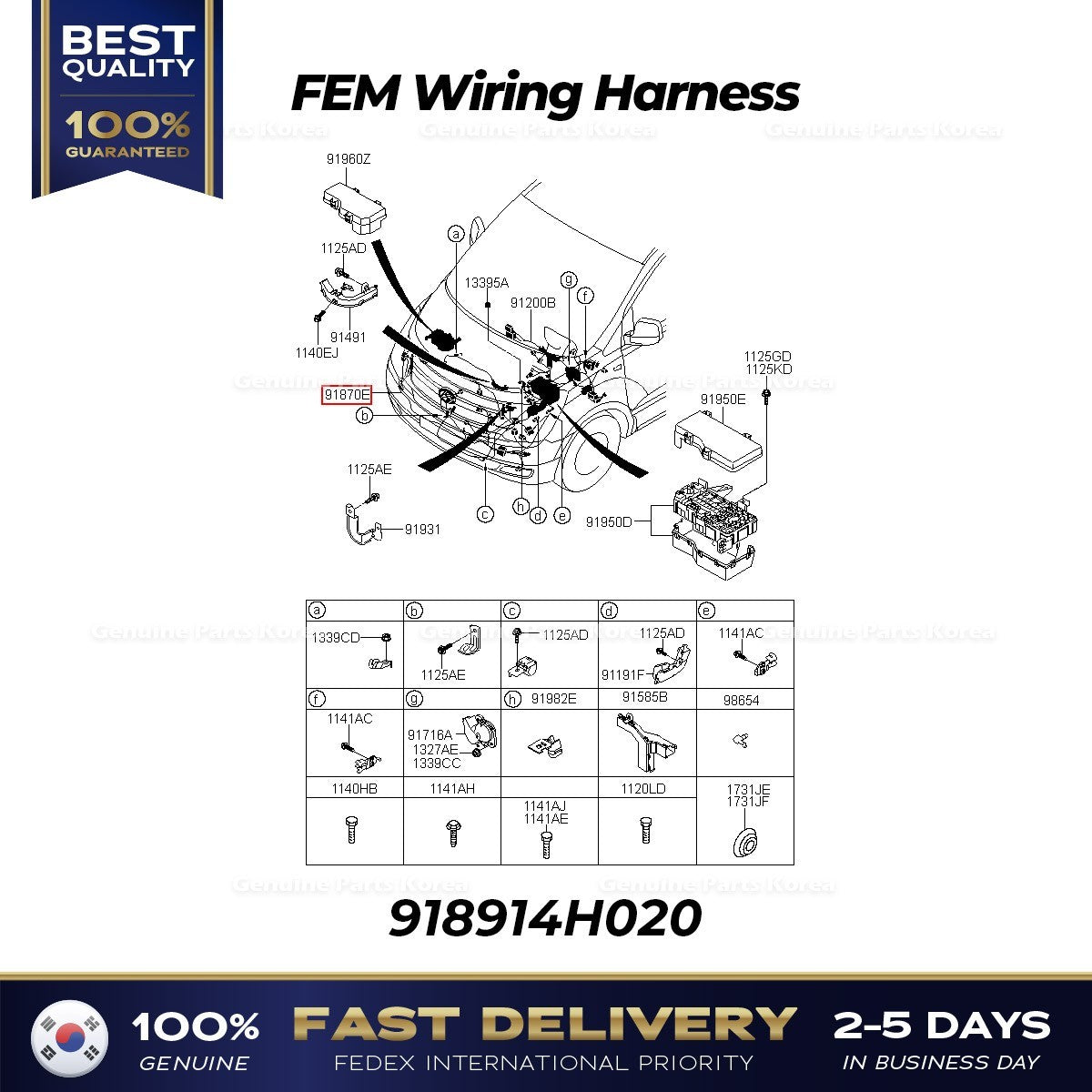 Genuine FEM Wiring Harness 918914H020 for Hyundai H1 Grand Starex