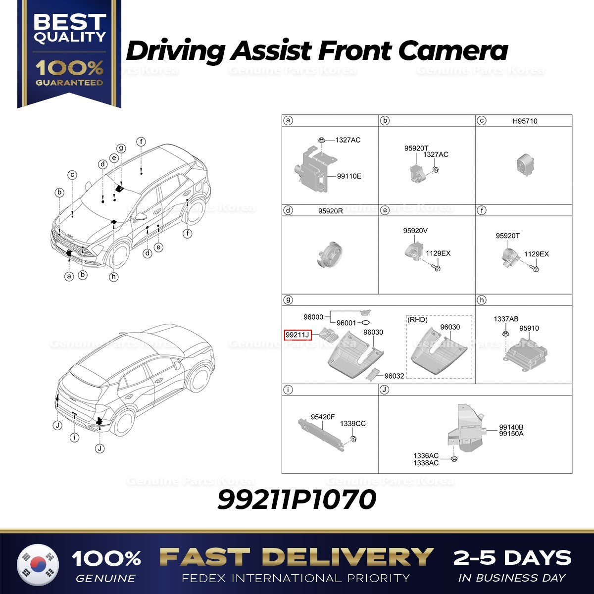 Genuine Driving Assist Front Camera 99211P1070 for Kia Sportage