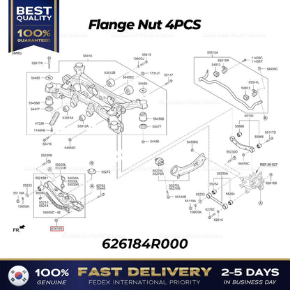 Genuine Flange Nut 4PCS 626184R000 for Hyundai Kia