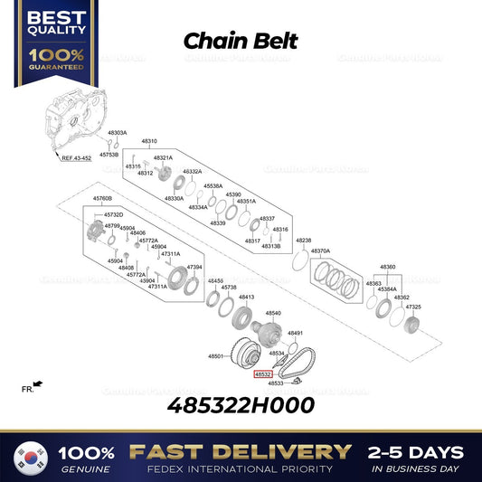 Genuine Chain Belt 485322H000 for Hyundai Accent Kona Kia Forte